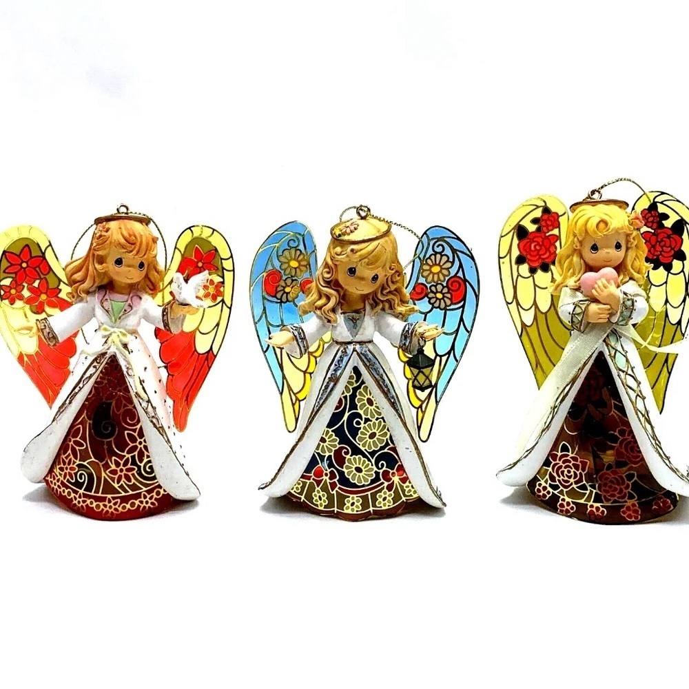 Precious Moments Ornaments Reflections of Faith Angels Bradford Editions